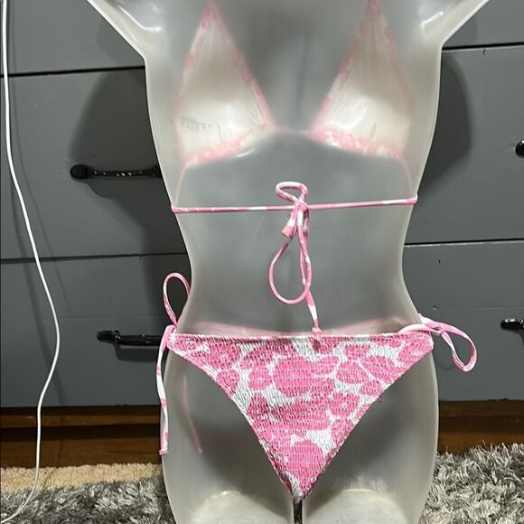 Pink Floral Bikini Set size small - Picture 2 of 5